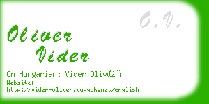 oliver vider business card